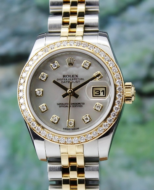 (image for) LIKE NEW ROLEX LADY SIZE OYSTER PERPETUAL DATEJUST - 179383 / CERT